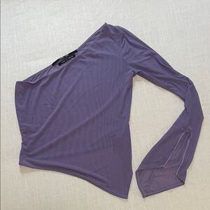 Silence and Noise Mesh One Shoulder Top